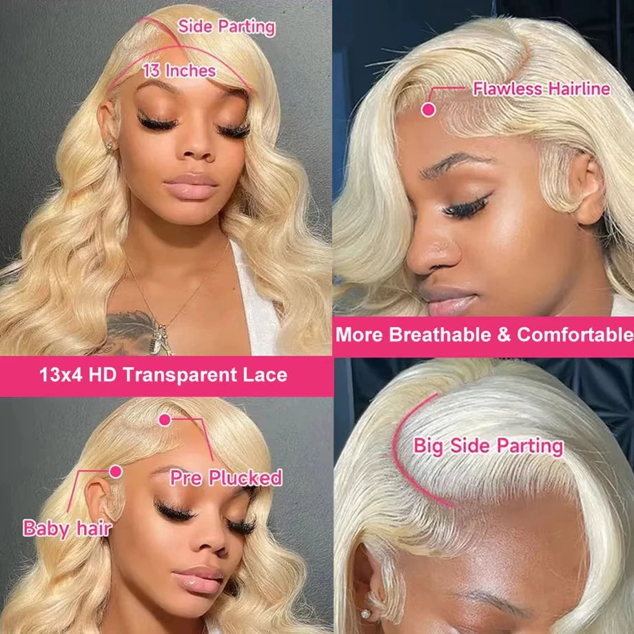 30 Inch 613 13x6 Lace Front Wig Human Hair 200 Density 13x4 Body Wave Lace Frontal Wig Human Hair Pre Plucked With Baby Hair