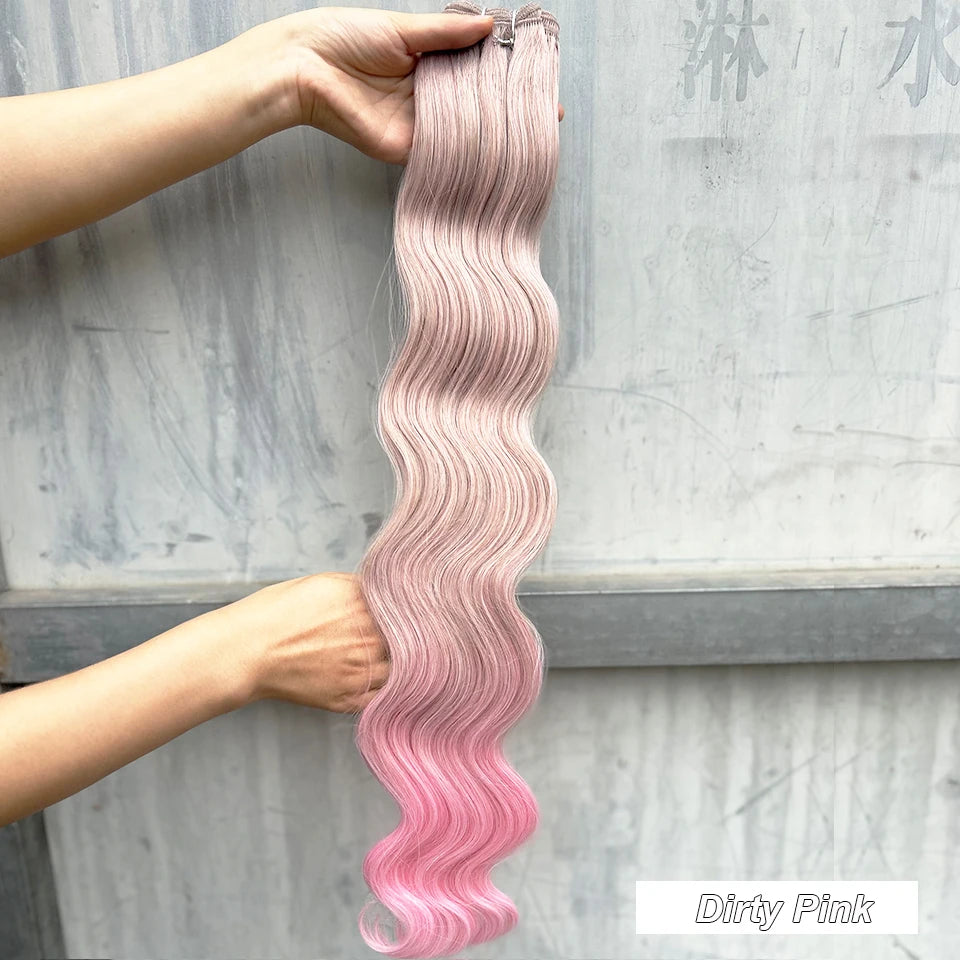 Magicae Synthetic Hair Extensions Body Wave Hair Bundles 26“ 150g Omber Blonde Weave High Temperature Fiber Body Ponytail Hair