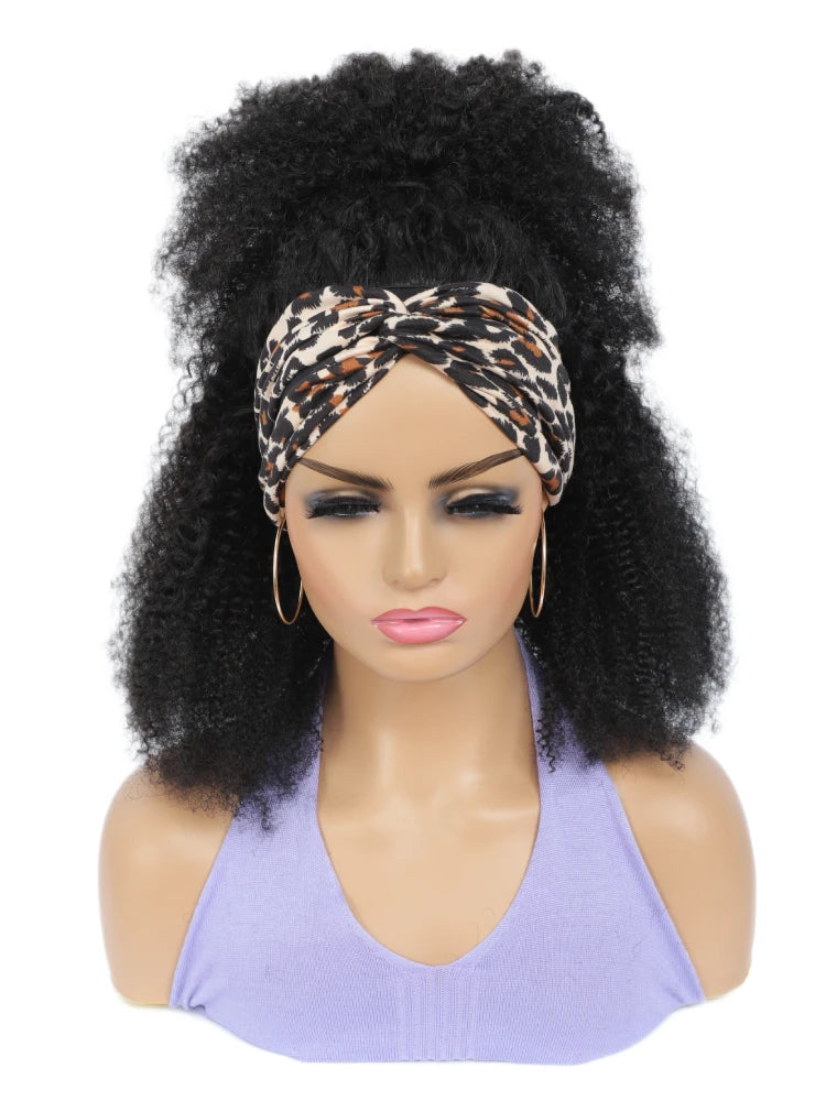 180% Density Afro Kinky Curly Headband Wig Human Hair For Black Women No Glue No Gel Wear Go Brazilian Wigs On Sale Headbands