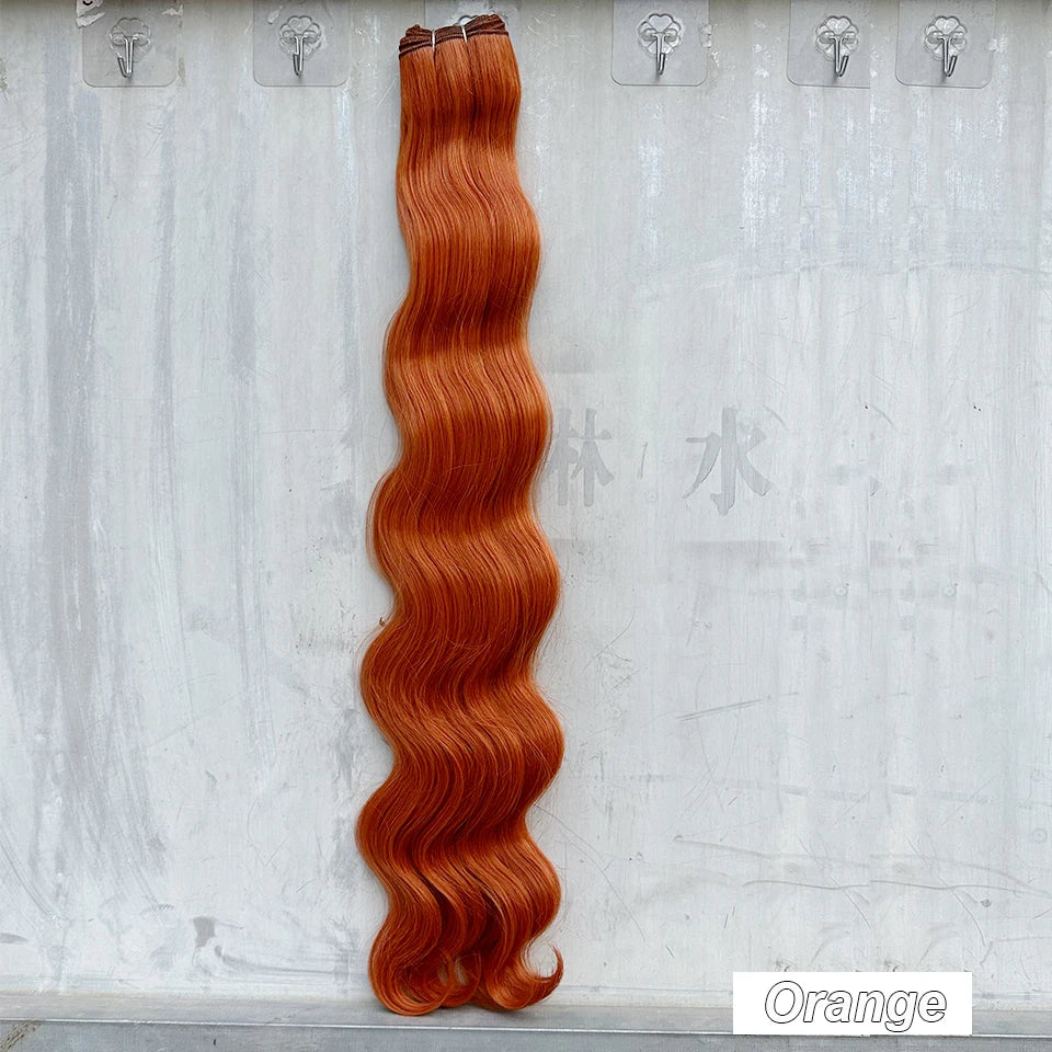 Magicae Synthetic Hair Extensions Body Wave Hair Bundles 26“ 150g Omber Blonde Weave High Temperature Fiber Body Ponytail Hair