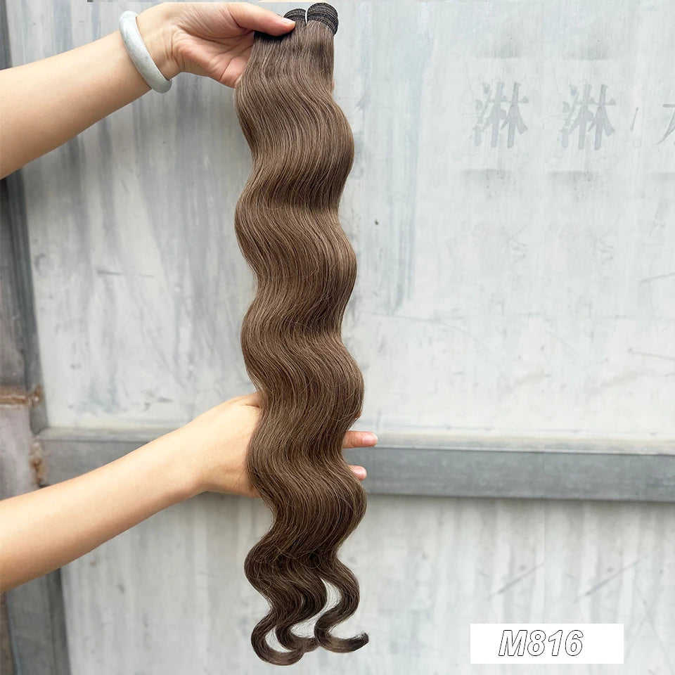Magicae Synthetic Hair Extensions Body Wave Hair Bundles 26“ 150g Omber Blonde Weave High Temperature Fiber Body Ponytail Hair