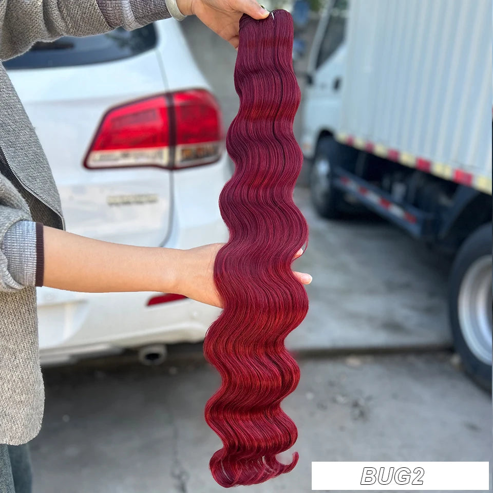 Magicae Synthetic Hair Extensions Body Wave Hair Bundles 26“ 150g Omber Blonde Weave High Temperature Fiber Body Ponytail Hair