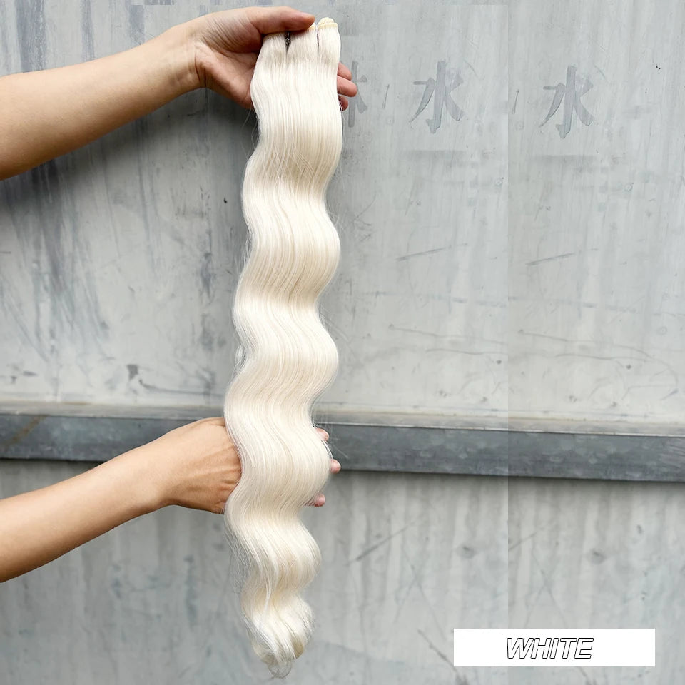 Magicae Synthetic Hair Extensions Body Wave Hair Bundles 26“ 150g Omber Blonde Weave High Temperature Fiber Body Ponytail Hair
