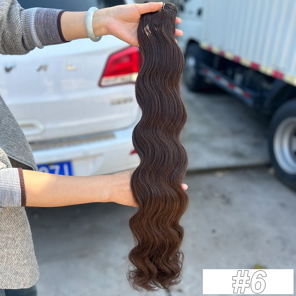 Magicae Synthetic Hair Extensions Body Wave Hair Bundles 26“ 150g Omber Blonde Weave High Temperature Fiber Body Ponytail Hair