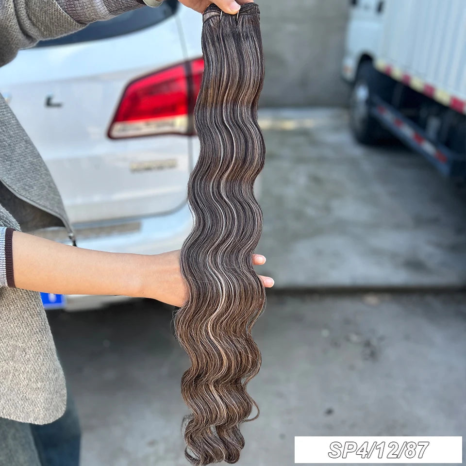 Magicae Synthetic Hair Extensions Body Wave Hair Bundles 26“ 150g Omber Blonde Weave High Temperature Fiber Body Ponytail Hair