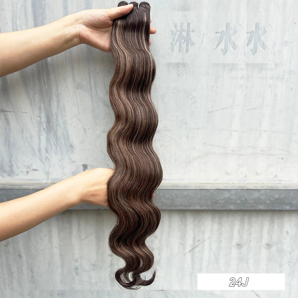 Magicae Synthetic Hair Extensions Body Wave Hair Bundles 26“ 150g Omber Blonde Weave High Temperature Fiber Body Ponytail Hair