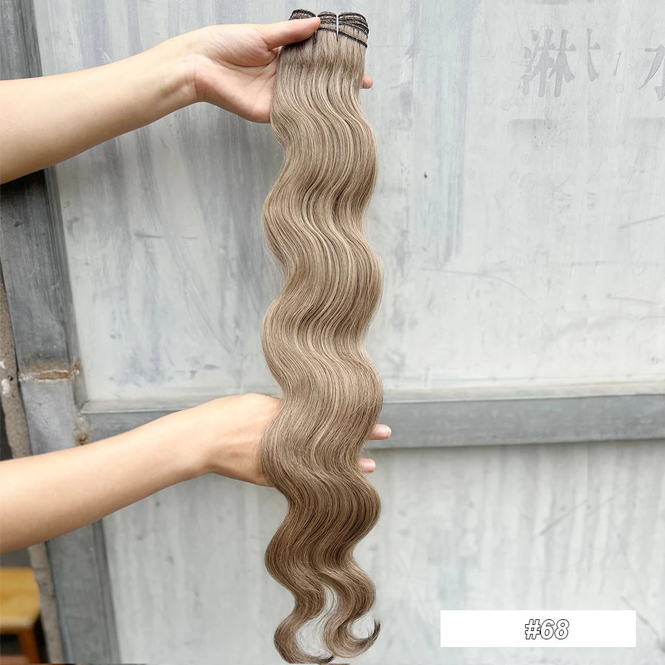 Magicae Synthetic Hair Extensions Body Wave Hair Bundles 26“ 150g Omber Blonde Weave High Temperature Fiber Body Ponytail Hair