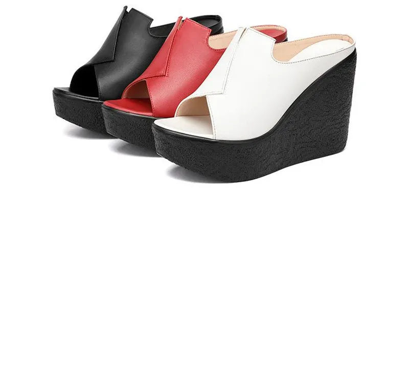 YAERNI High Heel 11cm Wedges Heel Fashion Sandals For Women's Summer New Platform Large Size Open Toe Ladies Shoes