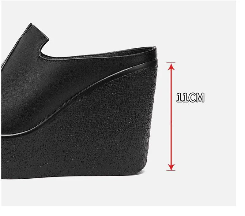 YAERNI High Heel 11cm Wedges Heel Fashion Sandals For Women's Summer New Platform Large Size Open Toe Ladies Shoes