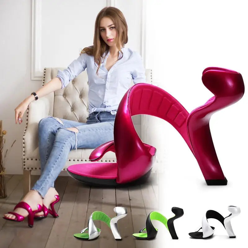 Snake-Shaped Bottomless Sandals Shoes Women Sexy High Heels Summer Shoes Design 2021 Lady Summer Sandals for Wedding