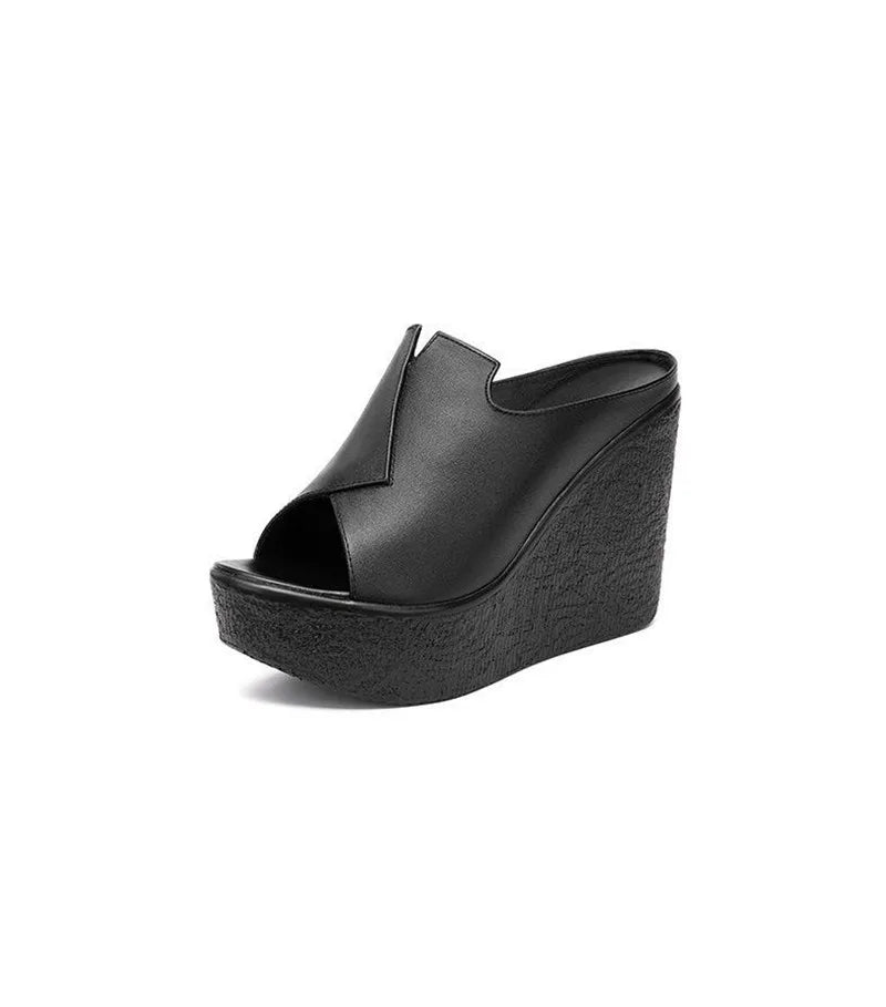 YAERNI High Heel 11cm Wedges Heel Fashion Sandals For Women's Summer New Platform Large Size Open Toe Ladies Shoes