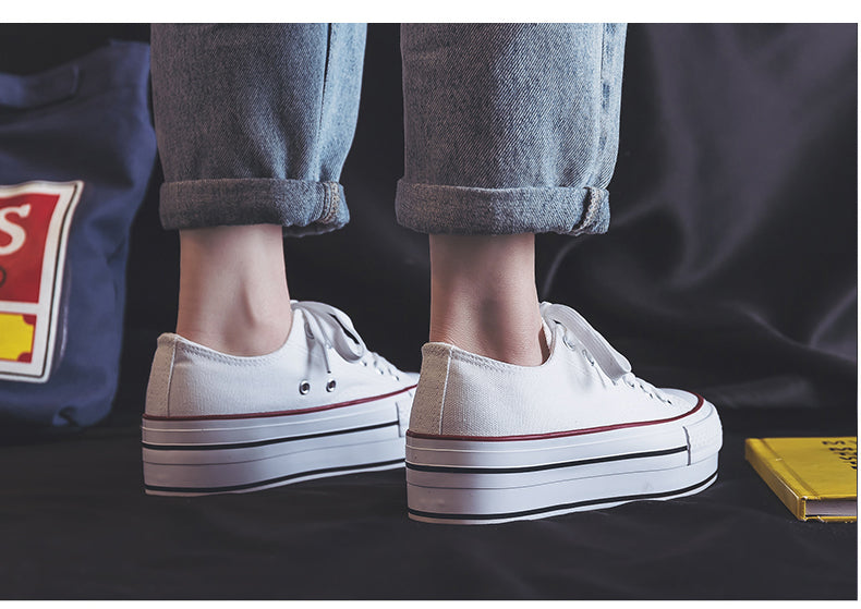 Ulzzang K-style Increased Student Casual White Shoes