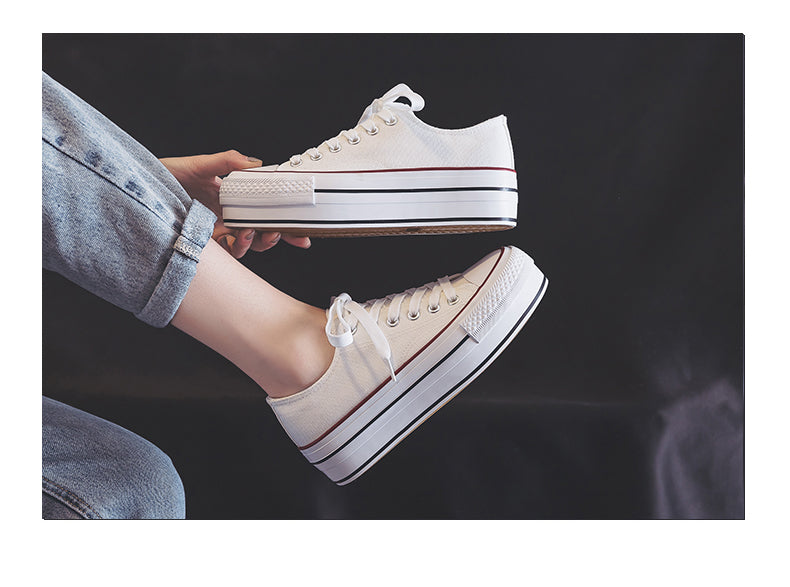 Ulzzang K-style Increased Student Casual White Shoes