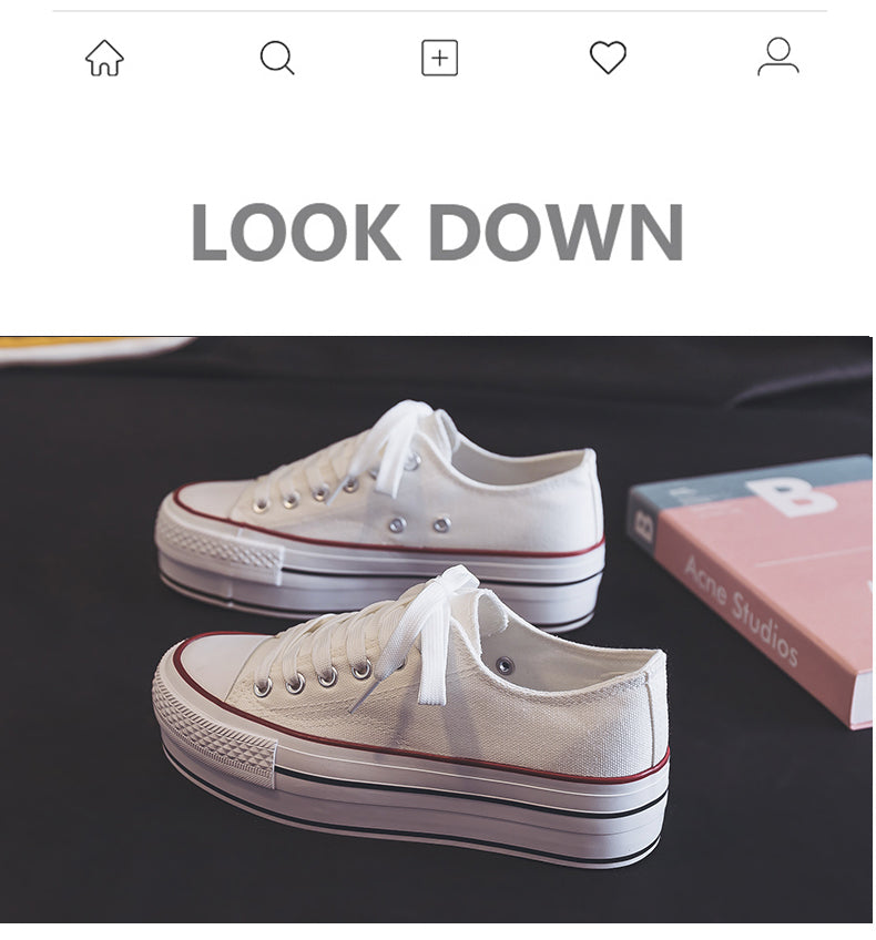 Ulzzang K-style Increased Student Casual White Shoes