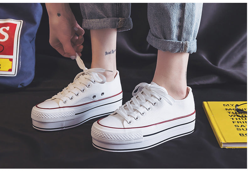 Ulzzang K-style Increased Student Casual White Shoes