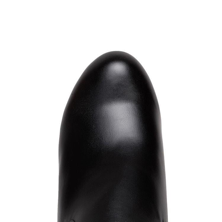 White Not over the Knee Boots Women's Boots Chunky Heel High Heels 2023 Autumn and Winter New Slim Looking Knee-High Boots