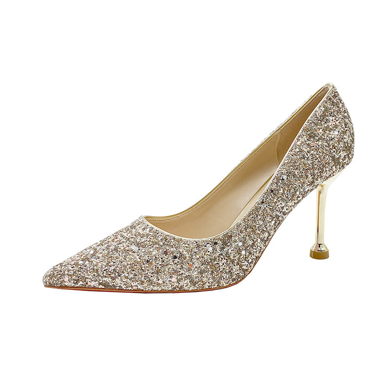 Stiletto Crystal Summer Two-Way French Wedding Shoes