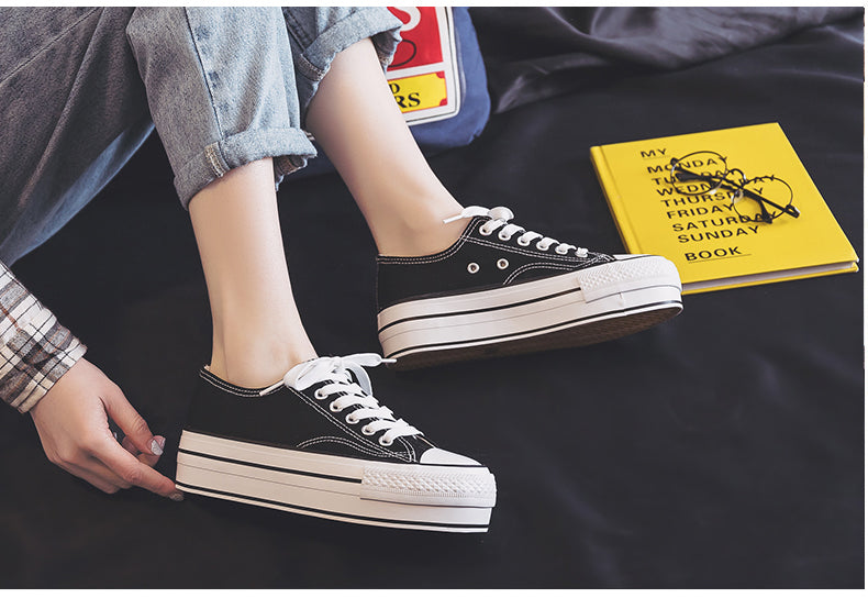 Ulzzang K-style Increased Student Casual White Shoes