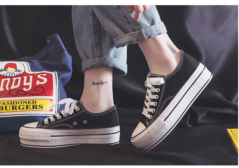 Ulzzang K-style Increased Student Casual White Shoes