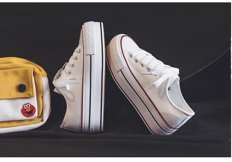 Ulzzang K-style Increased Student Casual White Shoes