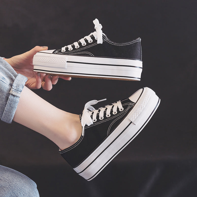 Ulzzang K-style Increased Student Casual White Shoes