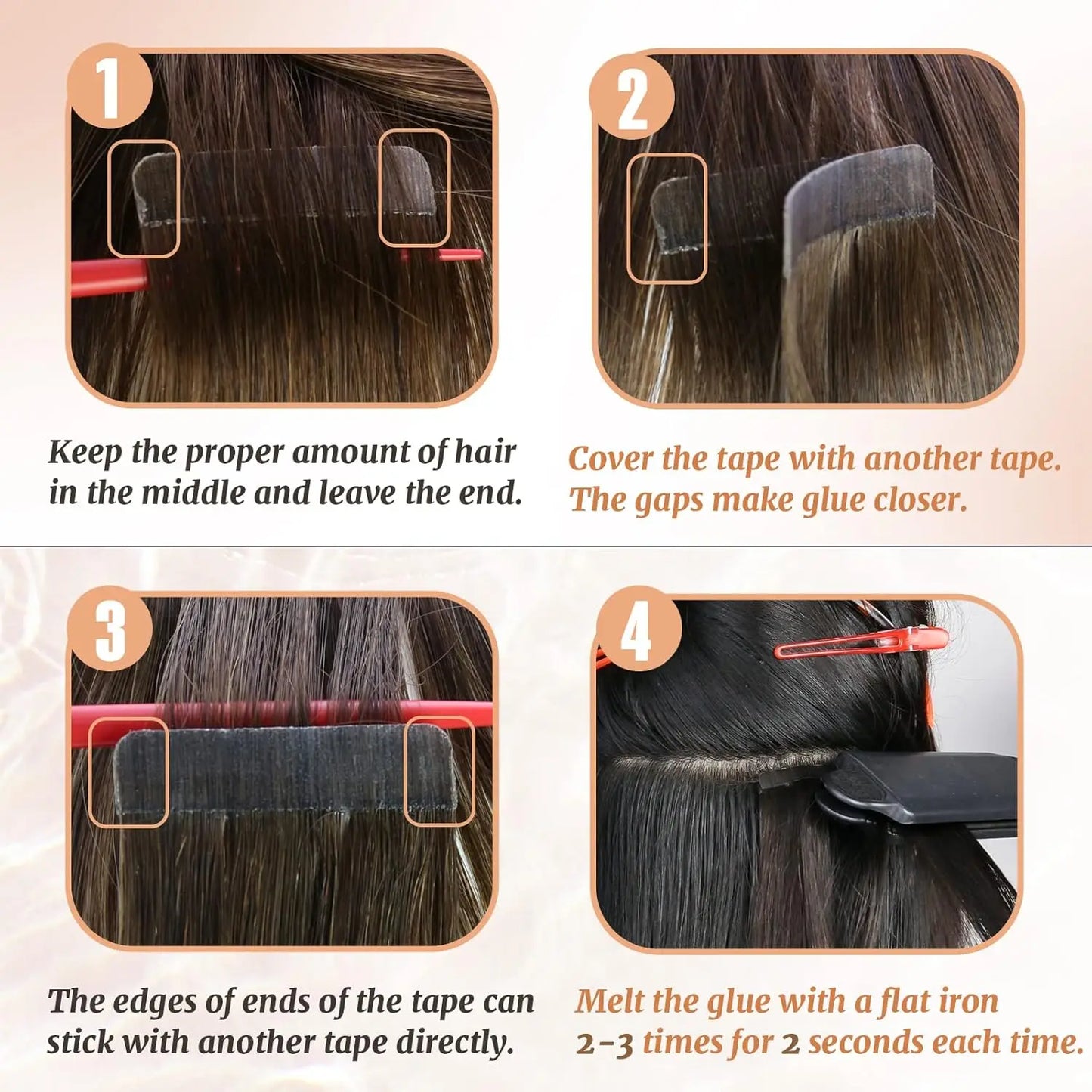 Ugeat Tape in Hair Extensions Human Hair Blonde Remy Tape in Extensions for Women Platinum Blonde Invisible Human Hair