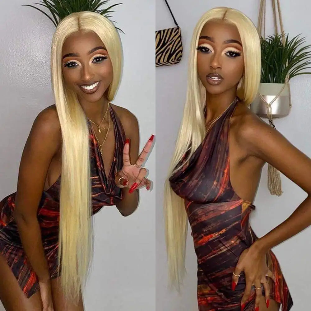 Blonde Human Hair Bundles 100g/pc 613 Bundles Human Hair Straight Blonde Hair Weave Bundles for Women Double Weft Remy Hair Weft