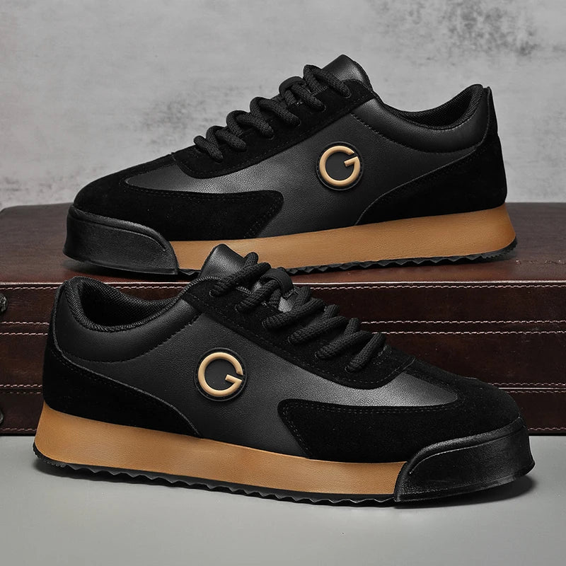 Classic Retro Black Sneakers Men Comfortable Suede Casual Shoes Men Luxury Brand Designer Shoes For Men Platform Flats Sneakers