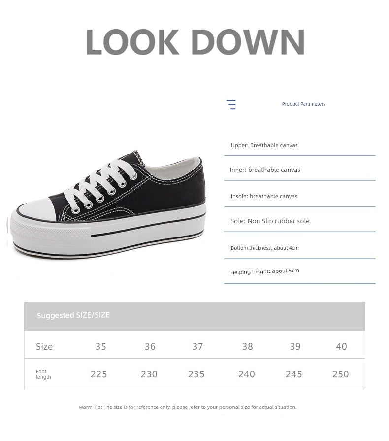 Ulzzang K-style Increased Student Casual White Shoes