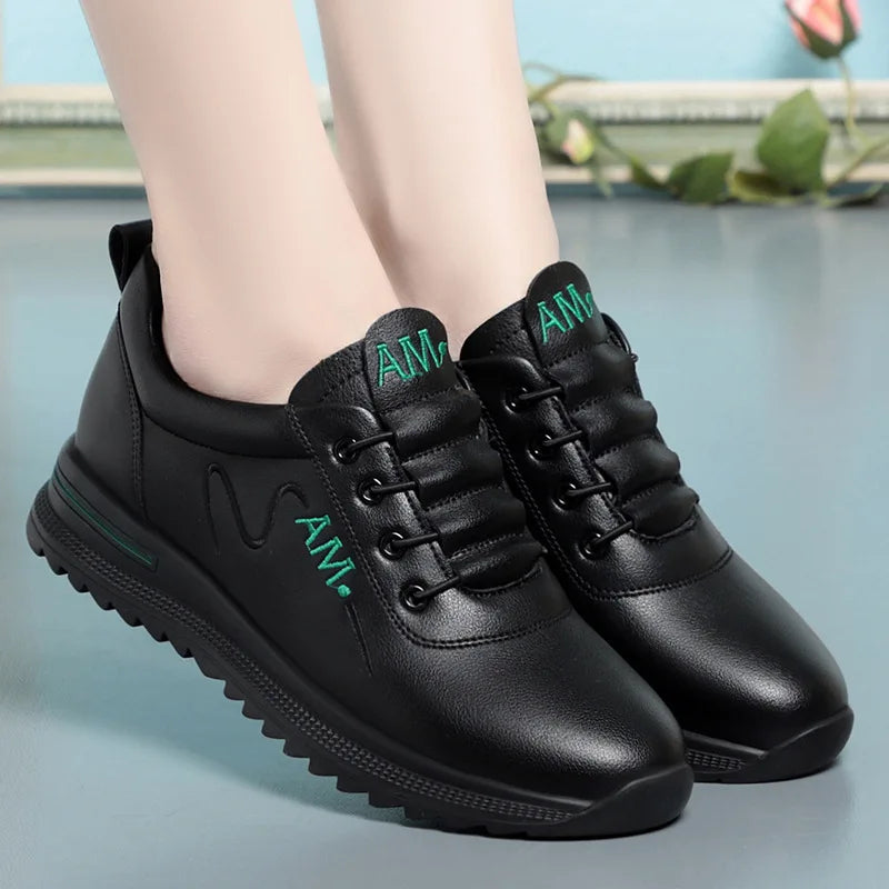 Little White Shoes Women's 2024 New Sports Casual Soft Single Shoes Spring Autumn Designer Sneakers Middle-aged And Elderly