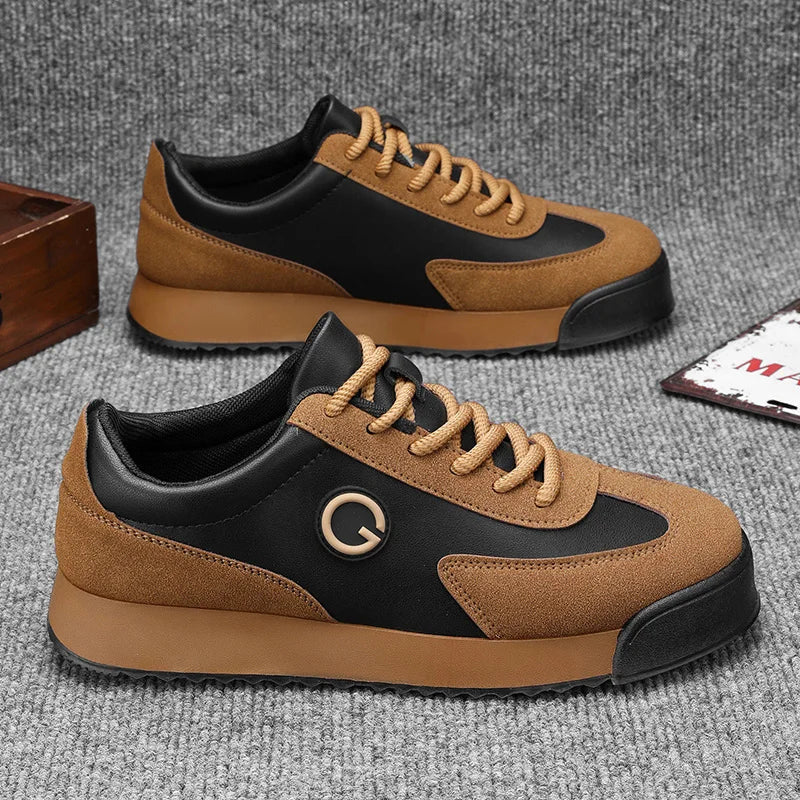 Classic Retro Black Sneakers Men Comfortable Suede Casual Shoes Men Luxury Brand Designer Shoes For Men Platform Flats Sneakers