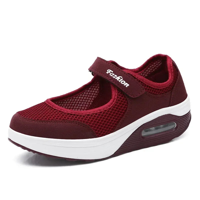 Women's Light Fashion Breathable Mesh Wedge Heels Shoes Casual Shoes Mesh Outdoor Sports Running Designer Sneakers 2024