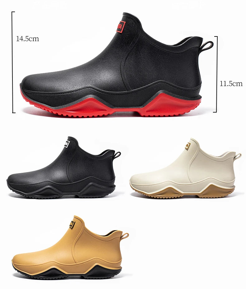 Fashion Couple's Outdoor Rain Boots New Men High Top Hiking Fishing Water Shoes Anti-slip Chef Work Ankle Boots Waterproof Shoes