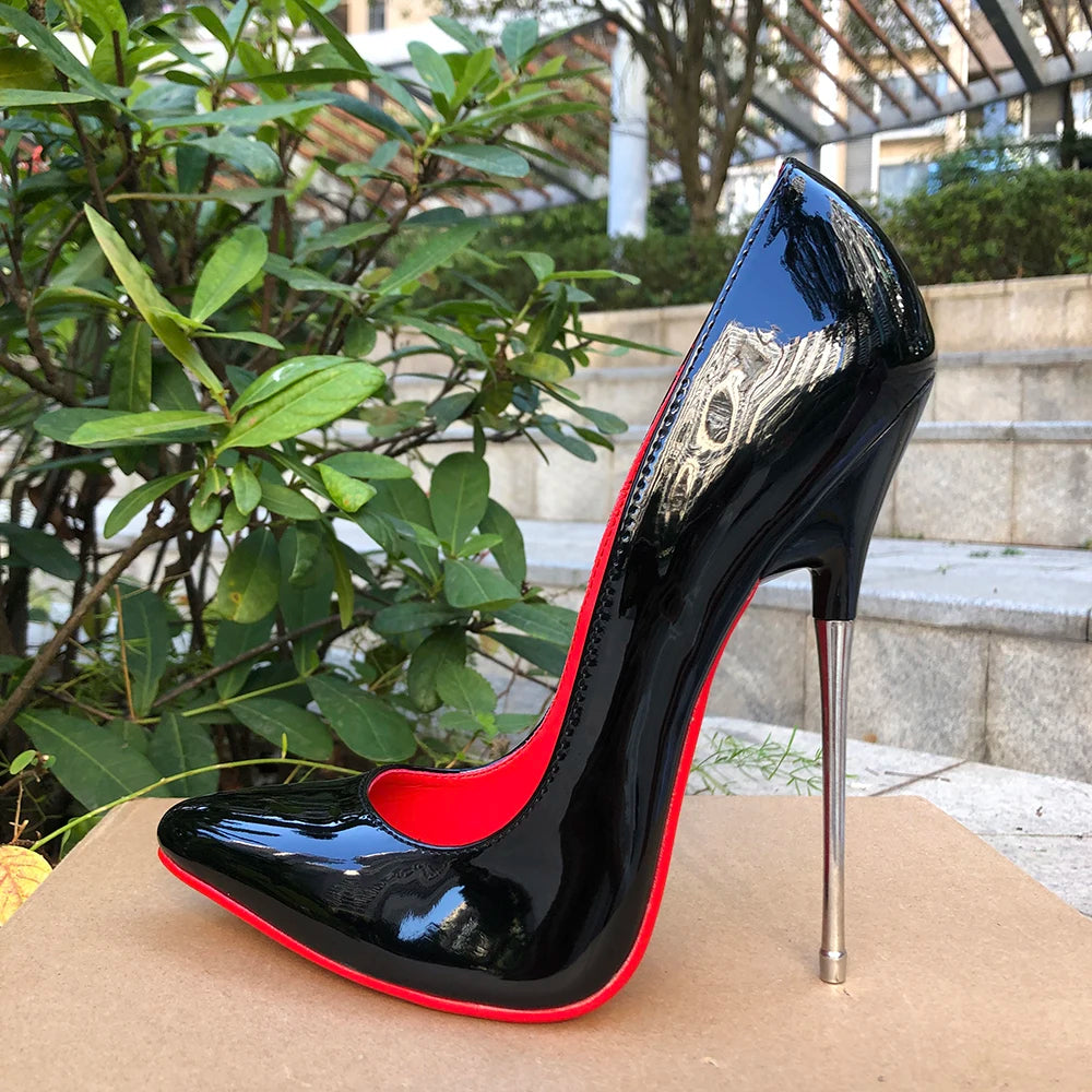 Customize 16cm Extreme Metal High Heels Stilettos Sexy Women Solid Black Red inside Pumps Party Unisex Man Shoes Crossdresser
