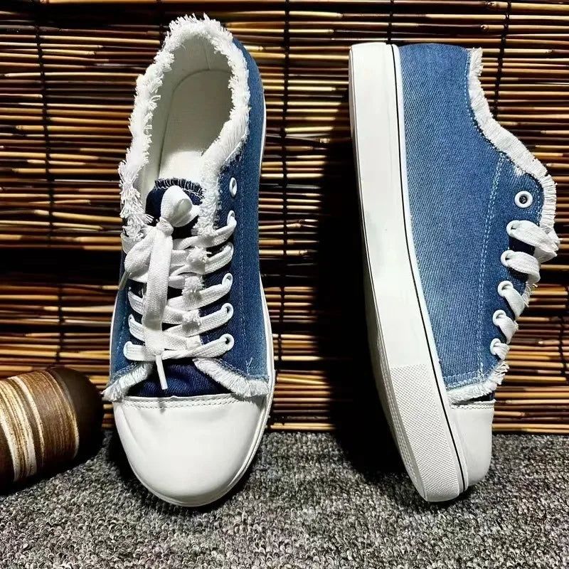 Floral Skull Canvas Shoes 2024 Spring Autumn Women Large Size Flat Sneakers Female Lace-up Shoes Casual Vulcanized Shoes Zapatos