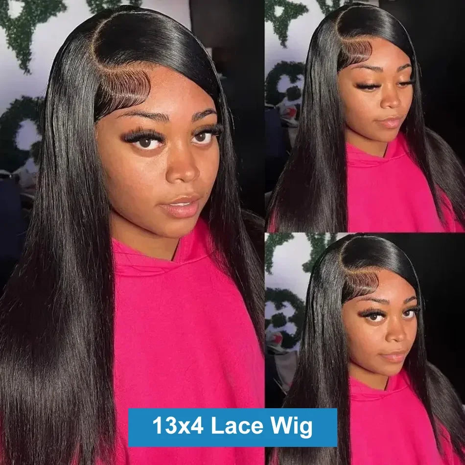 220 Density 13x6 straight Lace Front Human Hair Wigs Pre Plucked 40 Inch Loose 13x4 Hd Lace Frontal Wig Brazilian Hair For Women