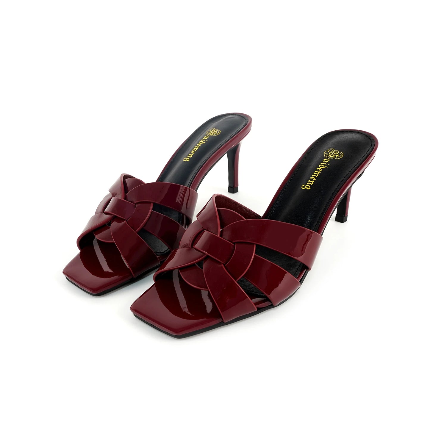 Summer Women's Slippers Plus Size 35-44 Fashion High Heels Leather Open Toe Square Party Shoes Elegant Slim Heels Women's Shoes