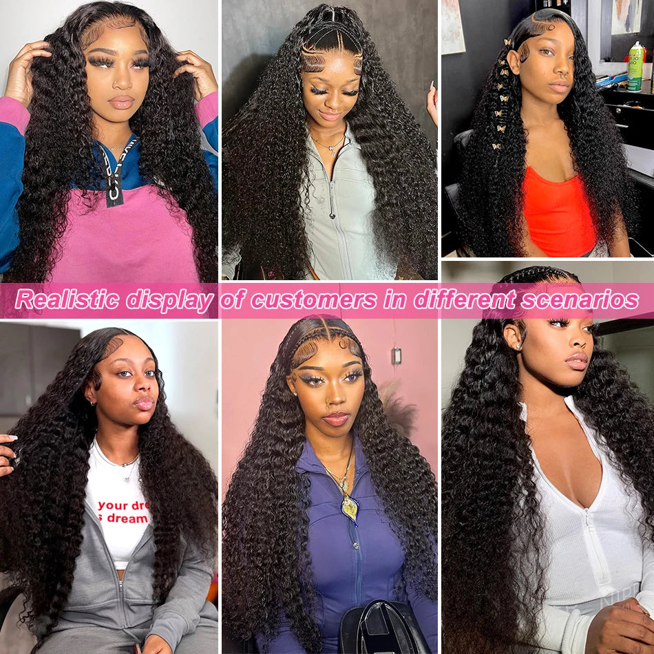 Linktowig 28 30 32 Inch Deep Wave Human Hair Bundles Curly Bundles Human Hair Raw Hair Bundles Human Hair Extensions Double Weft