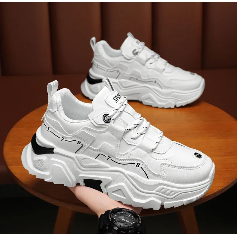 Men's thick soled casual sports shoes four season new outdoor soft soled comfortable running shoes versatile students sneakers