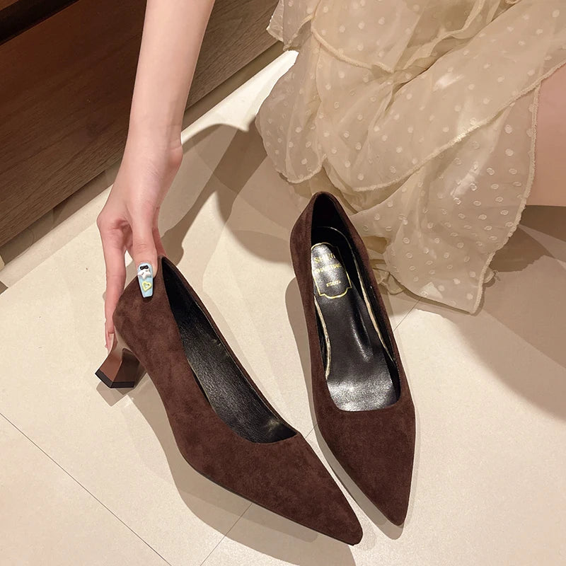 Leopard Print Women High Heel Shoes Fashion Pointed Toe Shallow Shoes Party Dress Ladies Pumps Shoes