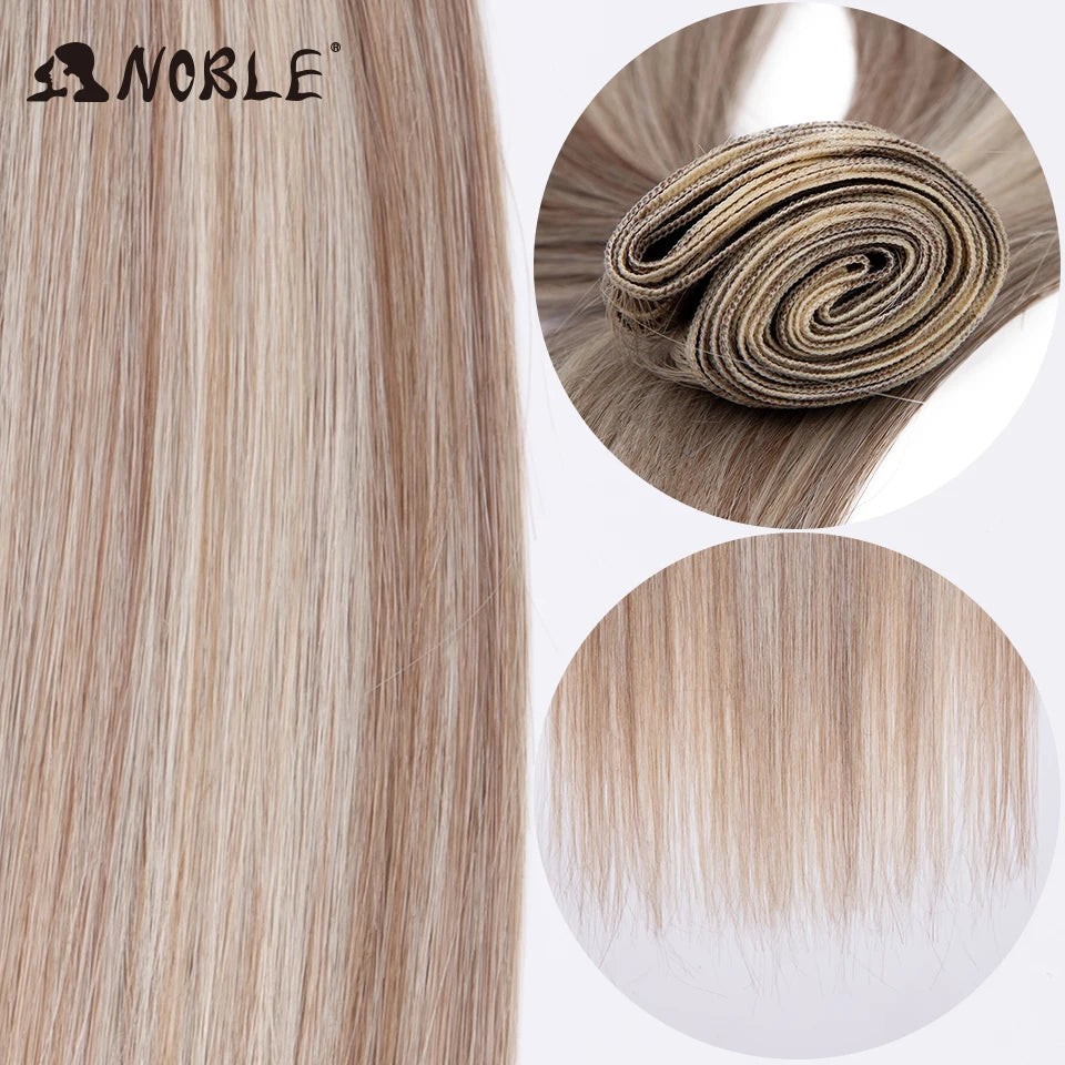 Straight Hair Extensions Bundles With Frontal Closure Synthetic Hair Bundles Salon Natural Hair Yaki Straight High Temperature