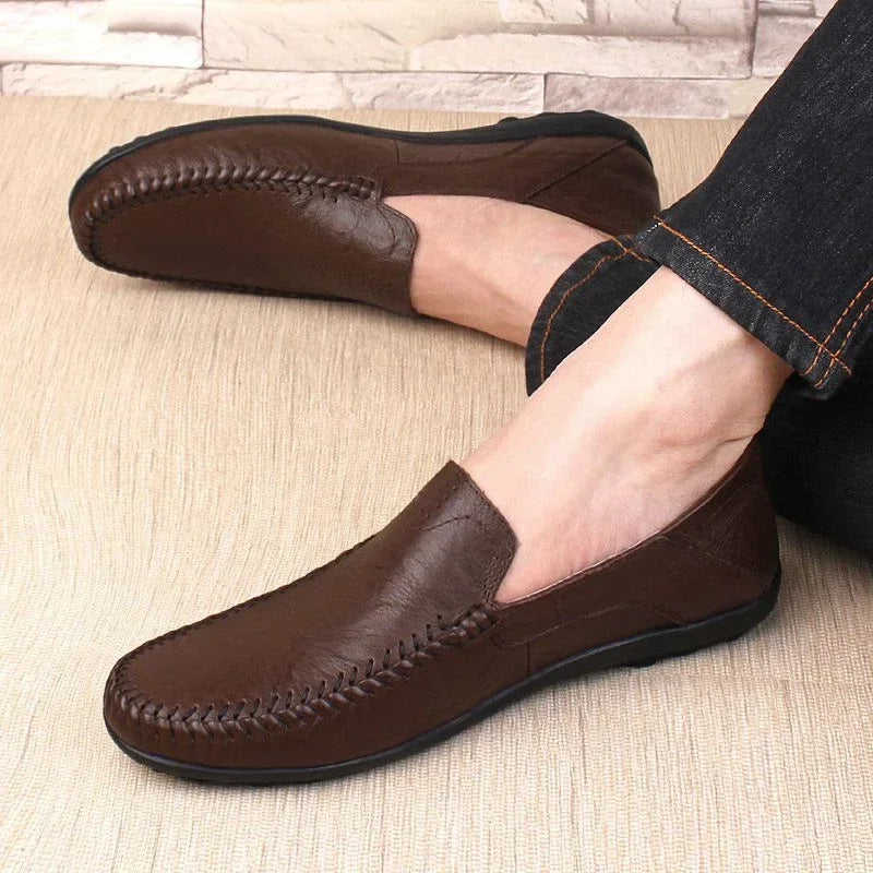Fashion Leather Men Casual Shoes Luxury Brand Formal Men Loafers Moccasins Italian Breathable Slip on Male Boat Shoes Size 37-47