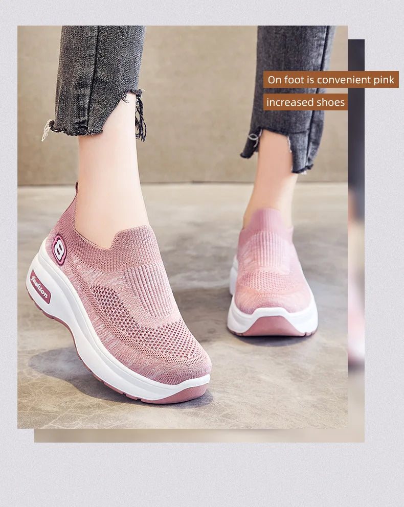 Women Orthopedic Walking Shoes Breathable Mesh Slip-On Sneakers Nursing Work Comfortable Casual Cushion Athletic Running Joggers