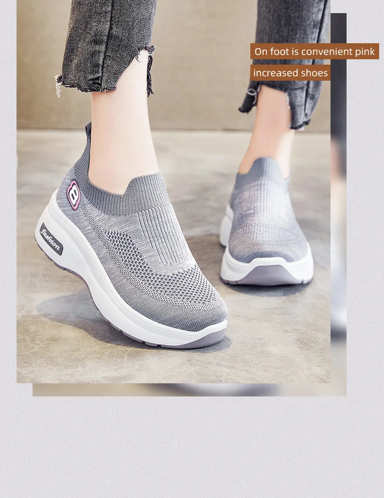 Women Orthopedic Walking Shoes Breathable Mesh Slip-On Sneakers Nursing Work Comfortable Casual Cushion Athletic Running Joggers