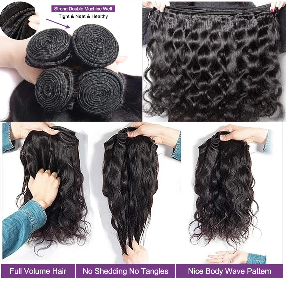 30 40 Inch Body Wave Raw 2 3 4 Bundles Indian 100% Unprocessed Human Hair Wavys Double Drawn Virgin Bundles Weave Extensions
