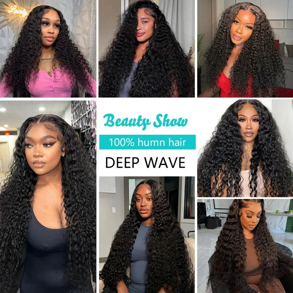 30 40 Inch Curly Human Hair Extensions Brazilian Deep Wave Bundles 100% Human Hair 3 4 5 Bundles Natural Hair Bundles