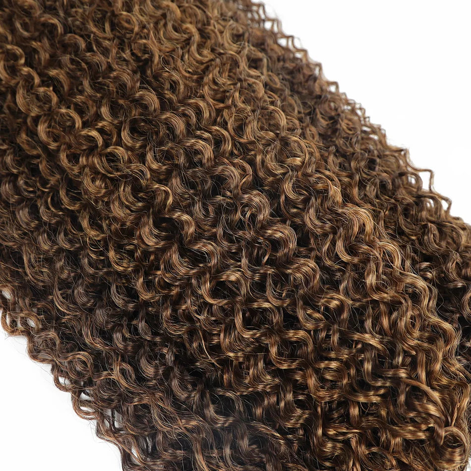 BOL Synthetic Kinky Curly Hair Extensions Long Jerry Curly Bundles Ombre Blonde Fake Crochet Hair For Women Heat Resistant Wave