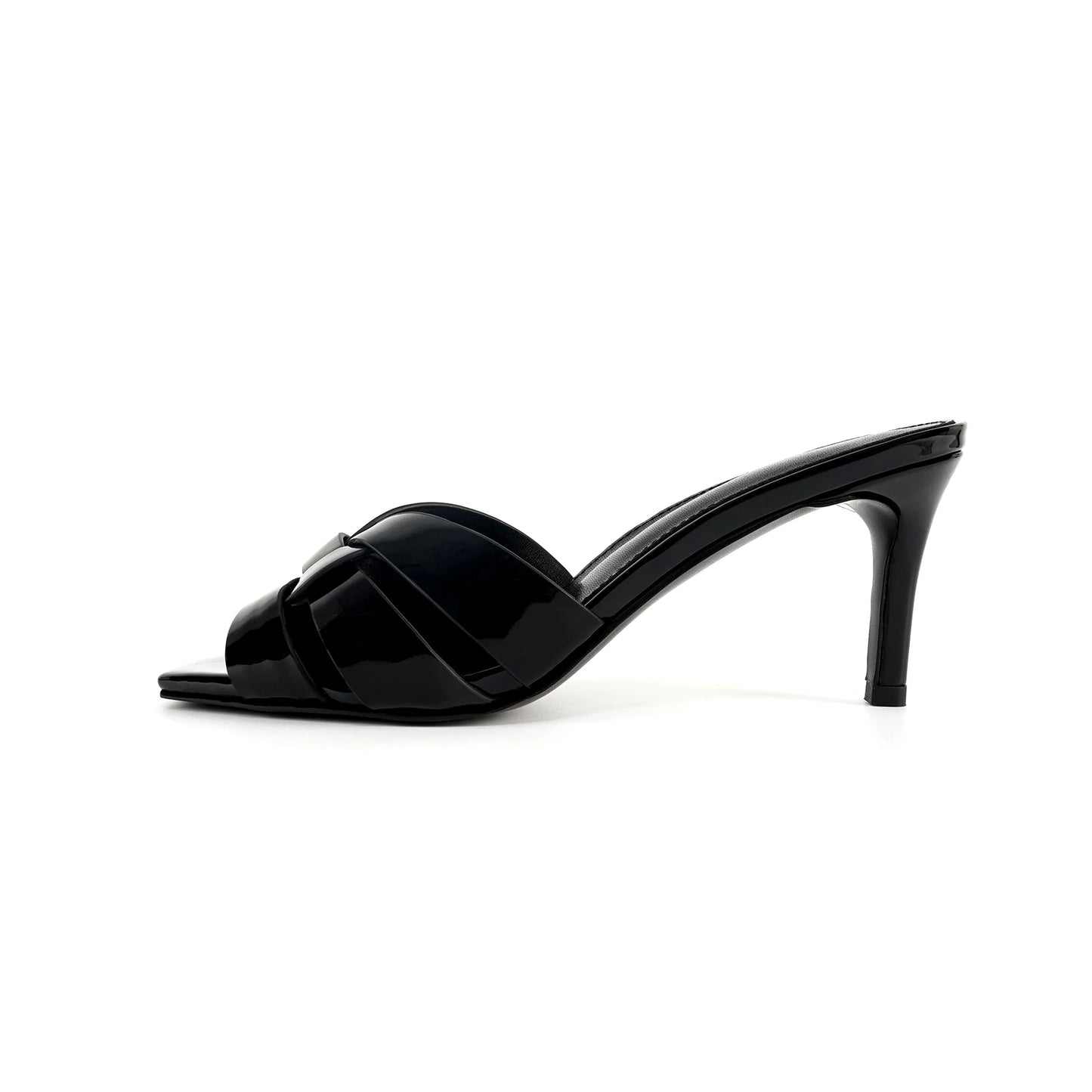 Summer Women's Slippers Plus Size 35-44 Fashion High Heels Leather Open Toe Square Party Shoes Elegant Slim Heels Women's Shoes