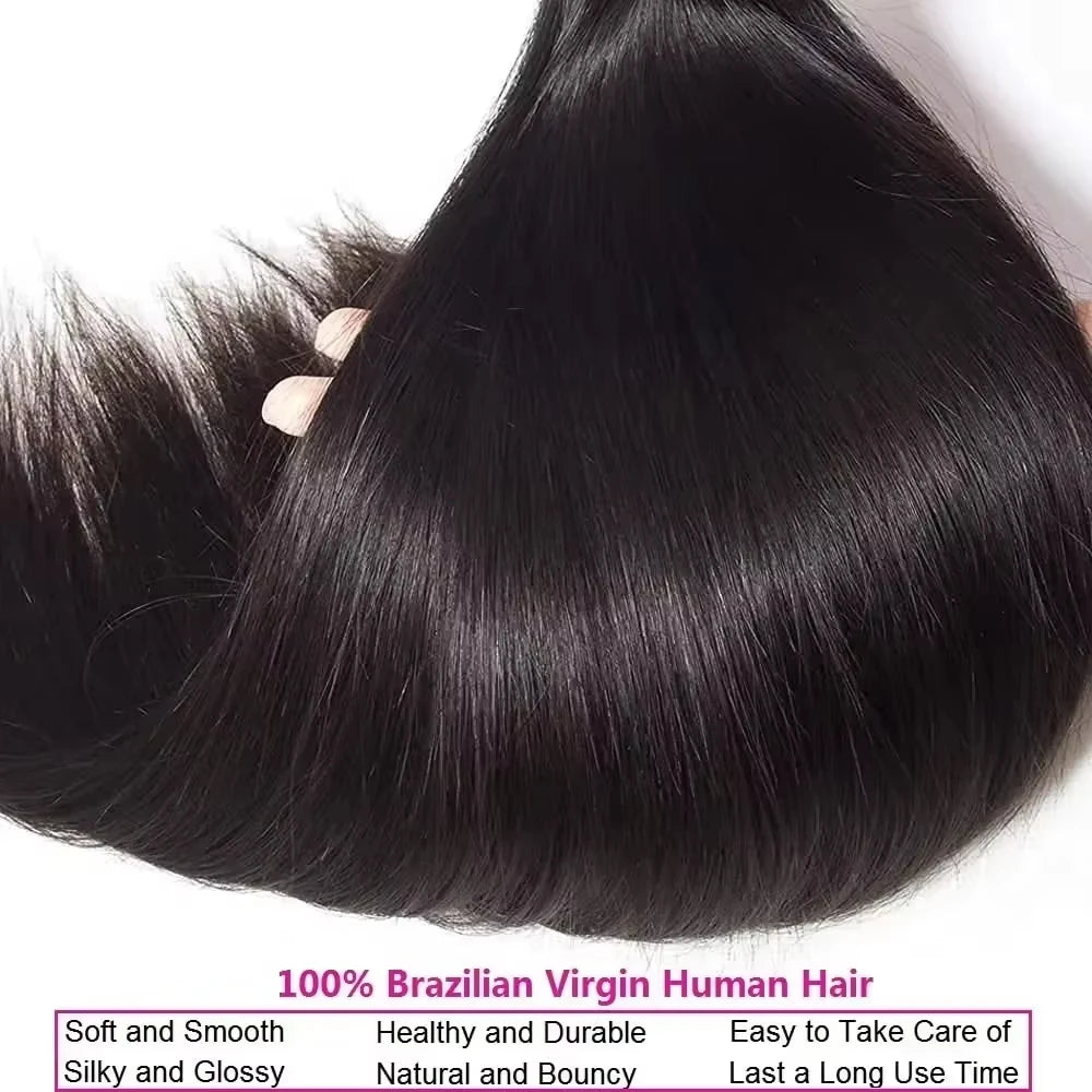 30 40 Inch Bone Straight 100% Bundles Deal Brazilian Virgin Human Hair 3 4 Bundles Raw Hair Extensions Natural Color Remy