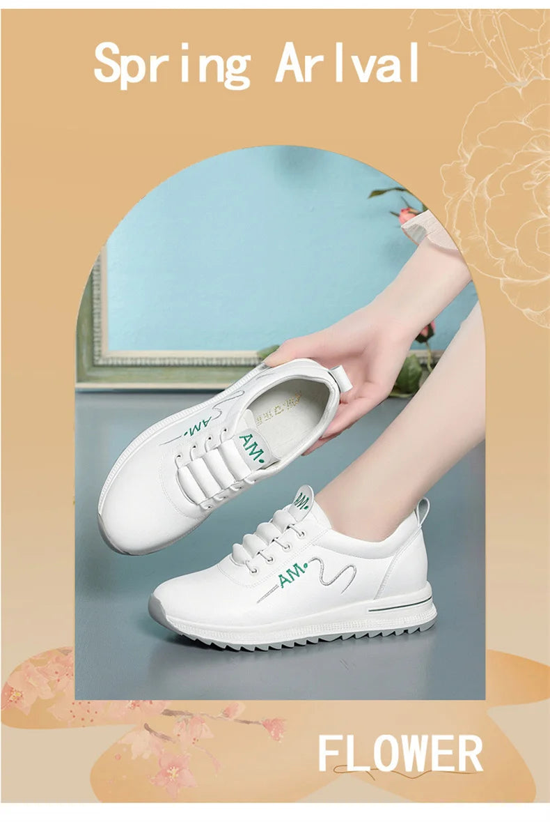Little White Shoes Women's 2024 New Sports Casual Soft Single Shoes Spring Autumn Designer Sneakers Middle-aged And Elderly